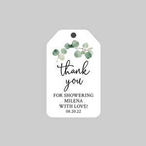 Greenery Favor Tags,Eucalyptus Baby Shower Tags,Eucalyptus Bridal Shower Tags,Botanical Thank You Tags,Greenery Thank You Tags,Drive by Tags