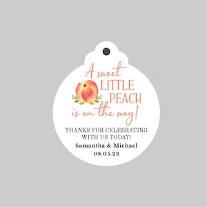 Little Peach Baby Shower Favor Tags,Sweet Peach Baby Shower tags,Peach Theme Baby Shower tags,A Little Peach is on the way!