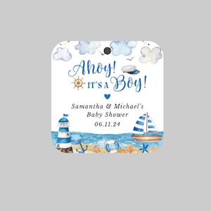 Sailor Baby Shower Favor Tags,Nautical Baby Shower Favor Tags,Sailboat Thank You Tags,Ahoy It&#39;s A Boy Tags,Nautical Thank You Tags