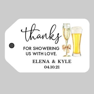 Champagne & Beer Thank you Tags,Bubbles and Brews Before They say I do Tags,Bubbles and Brews Couples shower Tags,Engagement Party Tags