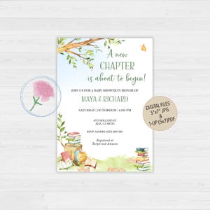 Storybook Baby Shower Invite,A New Chapter Baby Shower Invite,Customized Digital Storybook Baby Shower Invite,A New Story Baby Shower Invite
