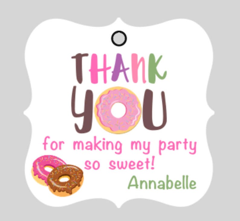 donut birthday favor tags donut party favor tagsdonut treat etsy
