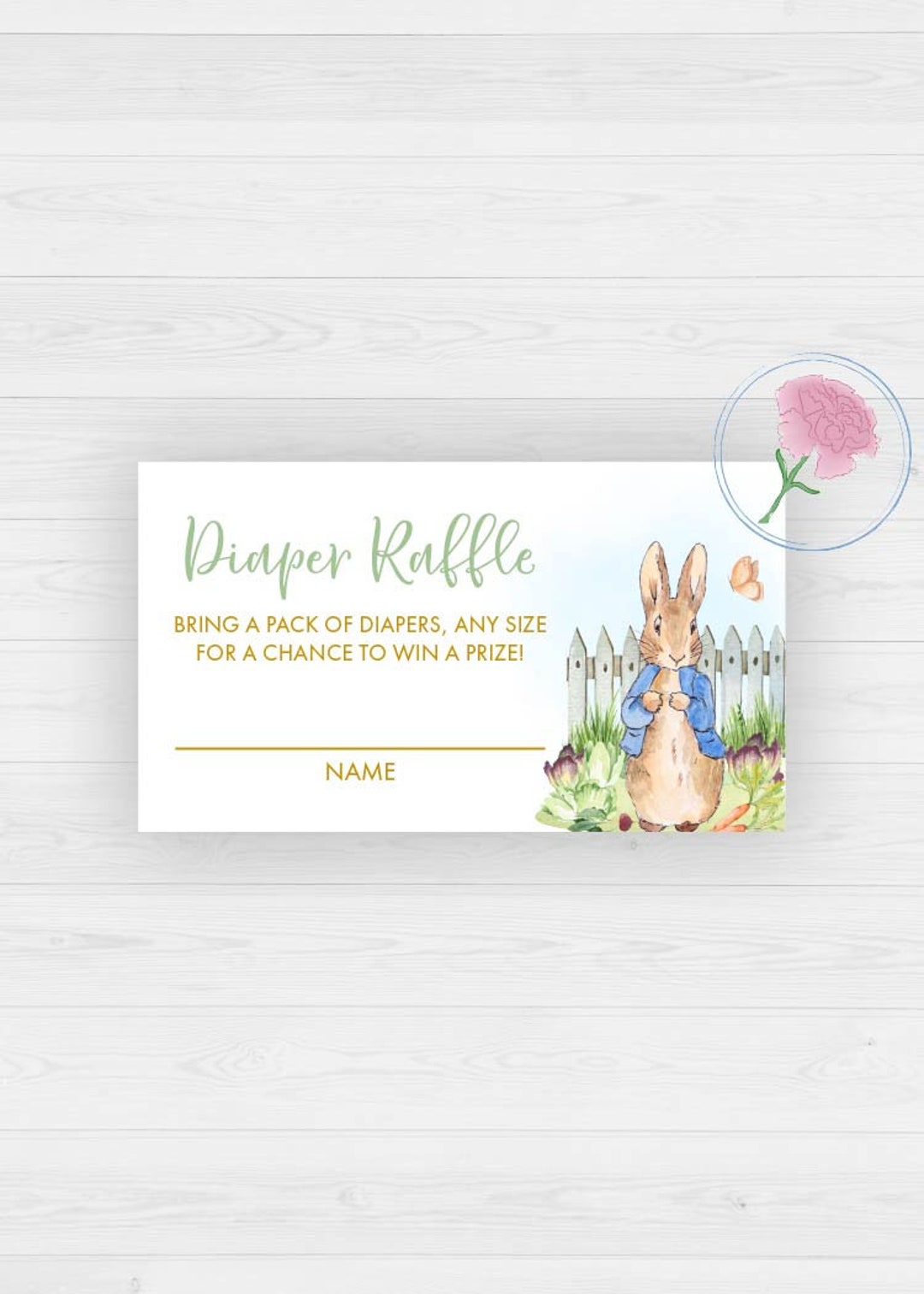 Peter Rabbit Diaper Raffle Sign and Tickets,beatrix Potter Printable ...
