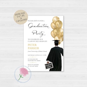 Graduation Party Invitation, Graduation Party Invitation BOY GRAD 3,University Grad Party Invite,High school Grad Party Invite