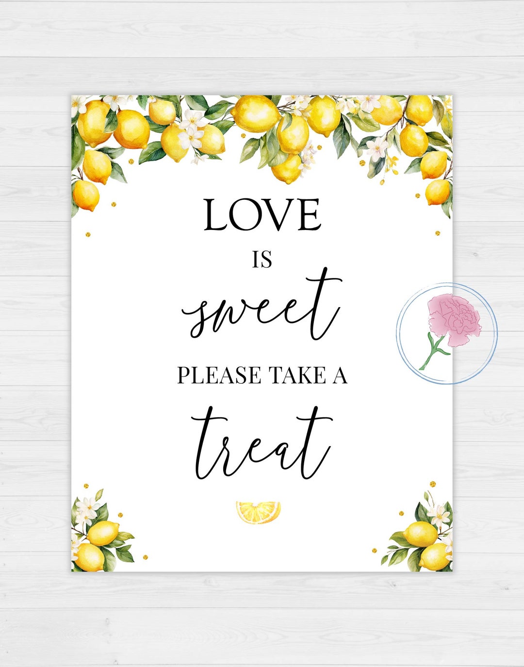 Lemon Printable Love is Sweet 8x10 Sign,lemon Love is Sweet Printable ...