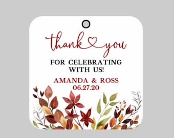Fall Leaves Tags,Fall Wedding Tags,Fall Bridal Shower Tags,Fall Baby Shower Tags, Fall Theme Favor Tags, Autumn Leaves Tag,Autumn Theme Tags