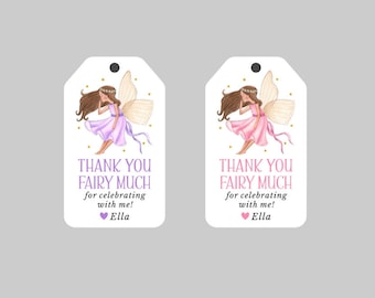 Fairy Birthday Favor Tags,Pink Fairy Party Tags,Purple Fairy Party Tags,Thank you Fairy Much Printed Favor Tags,Fairy Thank you Favor Tags