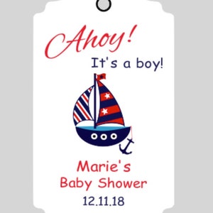 Nautical Baby Shower Favor Tags Anchor Baby Shower favor | Etsy