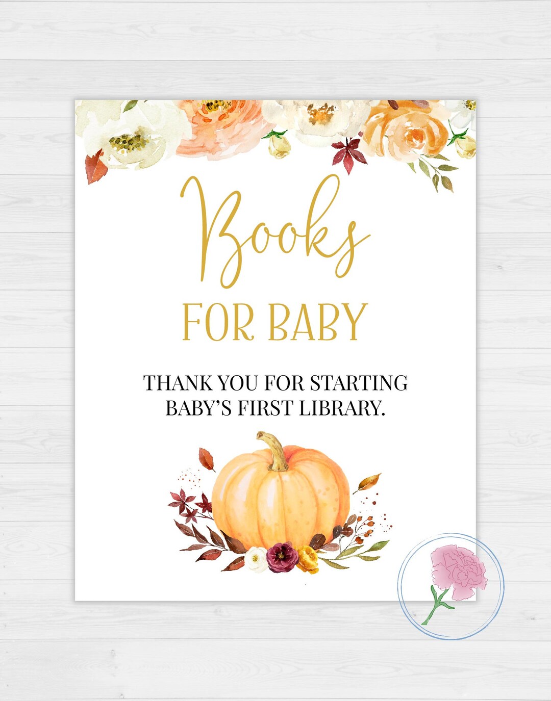A Little Pumpkin Books for Baby Sign and Inserts,fall Pumpkin Printable ...