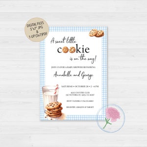 Milk and Cookies Baby Shower Invite,Customized Digital Milk and Cookies Invite,Boy or Girl Baby Shower Invite,Gender Neutral Shower Invite
