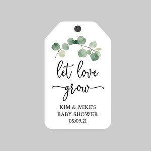 Eucalyptus Baby Shower Tags,Eucalyptus Bridal Shower Tags,Let Love Grow Favor Tags,Succulent Favor Tags,Greenery Favor Tags,LET LOVE GROW