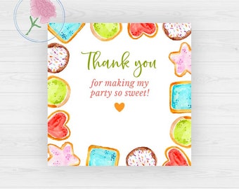 Printable Birthday Tags,Instant Download Birthday Cookie Tags,Printable Birthday Cookie Favor Tags,Printable 2.5x2.5 Tags,Printable 3x3 Tags