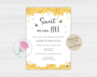 SWEET as can BEE Baby Shower Invite Bee Baby Shower Invite,Gender Neutral Bee Baby Shower Invite,Customized Digital Bee Baby Shower Invite