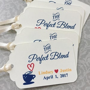 The Perfect Blend Favor Tags,Wedding Favor Tags,Coffee or Tea Favor Tags,Custom Favor Tags