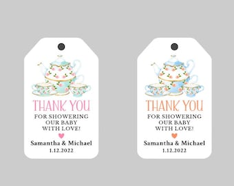 Tea Party Baby Shower Favor Tags,Tea Party Tags,Tea Time Baby Shower Tags,Boy Tea Party Baby Shower Tags,Girl Tea Party Baby Shower Tags