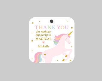 Unicorn Birthday Favor Tags, Unicorn Birthday Thank you Tags,Printed Favor Tags,Kids Birthday Thank you Tags,Kids Birthday Tags