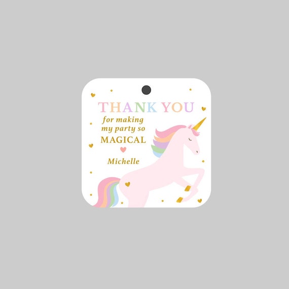 Unicorn Birthday Favor Tags, Unicorn Birthday Thank you Tags,Printed Favor Tags,Kids Birthday Thank you Tags,Kids Birthday Tags