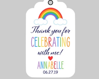 Rainbow Party tags,Rainbow Birthday Tags,Rainbow Treat Tags,Rainbow Theme Party,Rainbow Birthday Favor Tags,Rainbow Thank You Tags