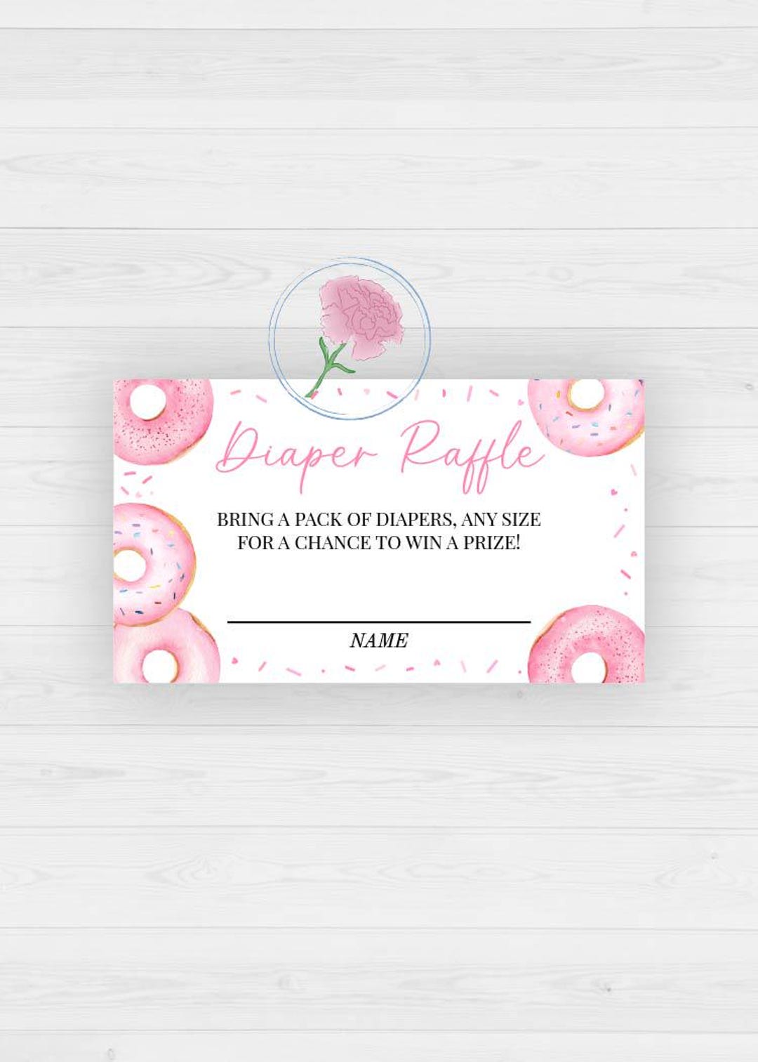 Pink Diaper Raffle Sign Pink Donuts Baby Shower Diaper Raffle Sign and Raffle Tickets,pink ...