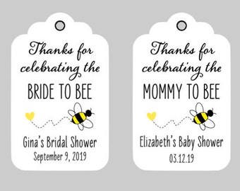 Bee Baby or Bridal Shower Tags,Honey Tags,Mommy to bee Tags, Bride to bee Tags,Mama to bee Tags,Parents to bee Tags