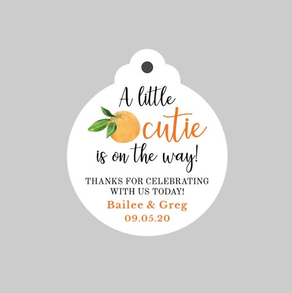 Little Cutie Baby Shower Favor Tags,Clementine Oranges Baby Shower tags,Mandarin Oranges Baby Shower tags,A Little Cutie is on the way!