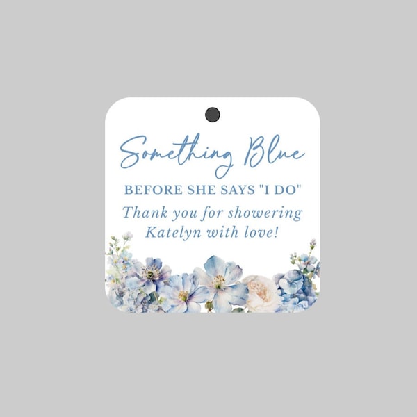 Something Blue Bridal Shower Printed Tags,Blue Floral Bridal Shower Tags,Something Blue Before She Says I Do Tags,Dusty Blue Floral Tags