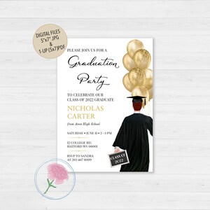 Graduation Party Invitation, Graduation Party Invitation BOY GRAD 4,University Grad Party Invite,High school Grad Party Invite