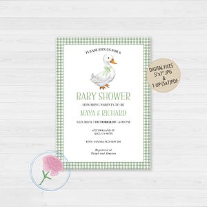 Goose Baby Shower Invite,Gender Neutral Goose Baby Shower Invite,Customized Digital Little Gosling Invite,Mother Goose Baby Shower Invite
