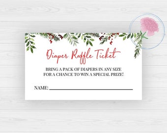Santa Baby Diaper Raffle Sign and Tickets,Santa Baby Printable 3.5"x2" Diaper Raffle Tickets,Christmas Baby Shower 8x10 Sign & 3.5x2 Ticket