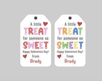 Valentine's Day Tags,Kids Valentines,School Valentines,Happy Valentine's Day,Valentine's Day Party Tags,A little treat for someone so sweet!