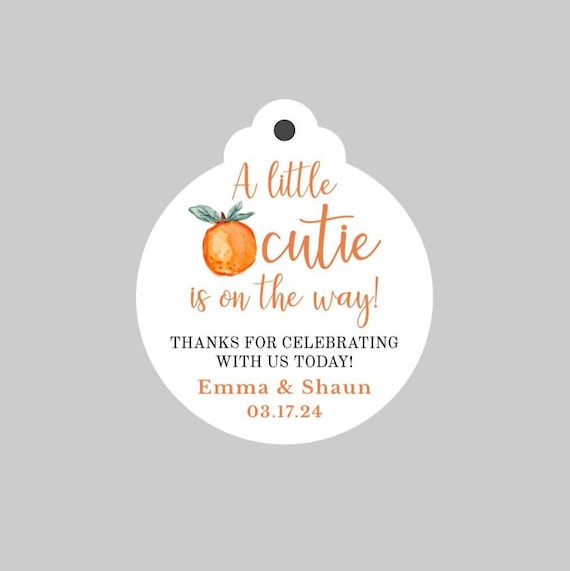 Little Cutie Baby Shower Favor Tags,Clementine Oranges Baby Shower tags,Little Cutie Printed Thank You Tags,A Little Cutie is on the way!