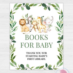 Safari Theme Books for Baby Sign and Inserts,safari Theme Printable ...
