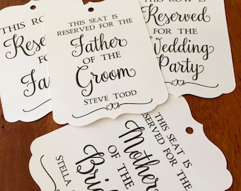 Personalized Reserved Seat Tags,Reserved Chair Tags,Reserved Seating Tags,Reserved Row Tags