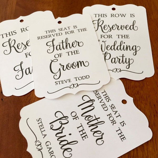 Personalized Reserved Seat Tags,Reserved Chair Tags,Reserved Seating Tags,Reserved Row Tags