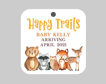 Happy Trails Tags,Happy Trails Baby Shower Tags,Trail Mix Tags,Happy Trails,Happy Trails Woodland Tags,Trail Mix Woodland Tags