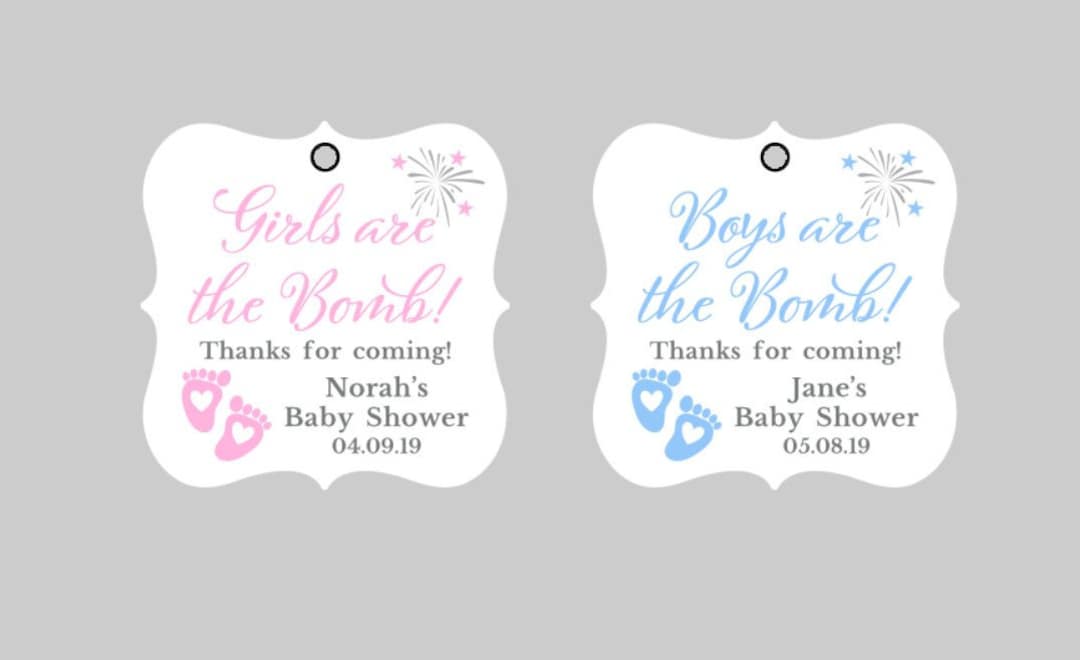 Bath Bomb Baby Shower Tags,bath Bomb Tags,girls Are the Bomb, Boys Are