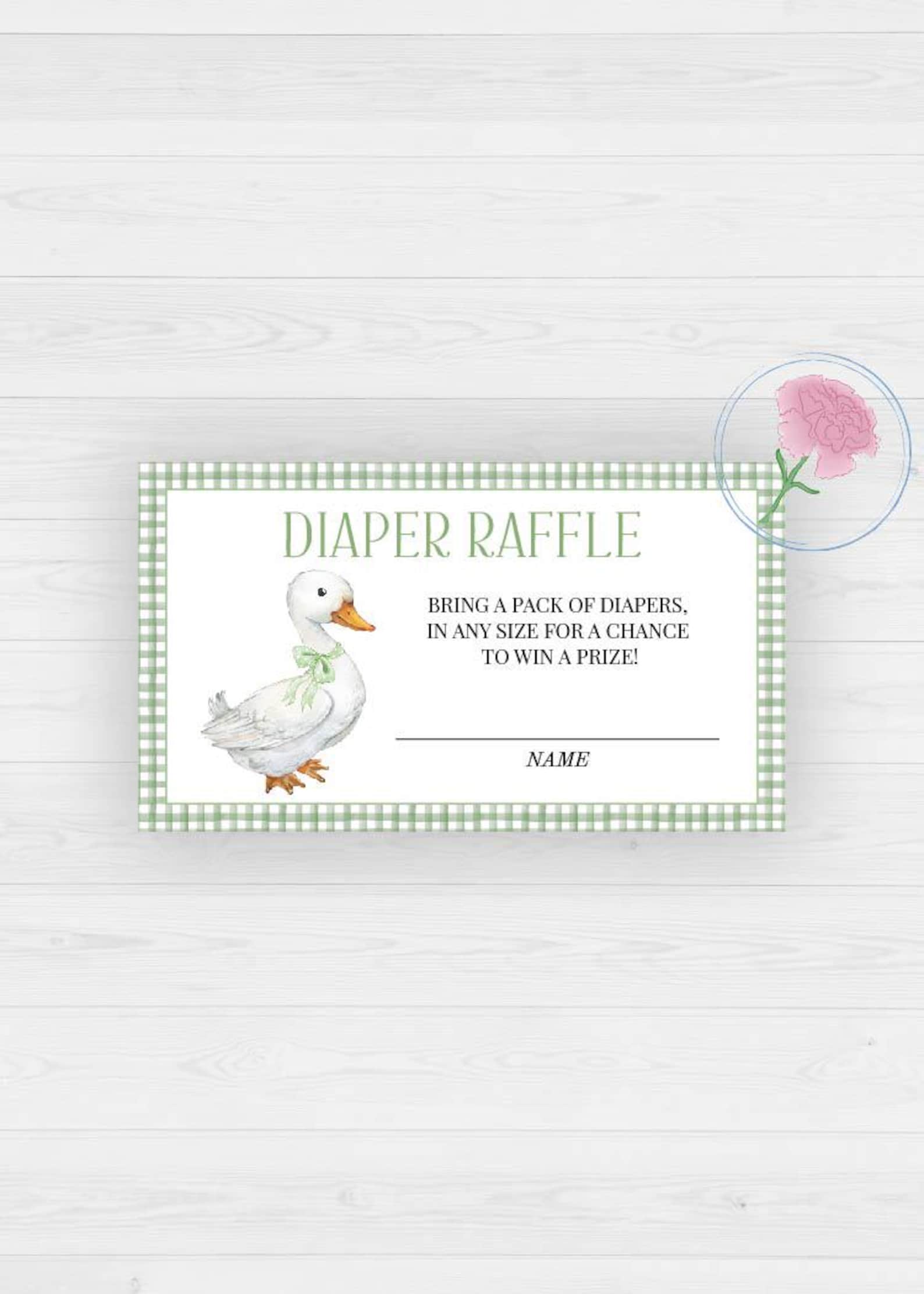 Goose Gender Neutral Diaper Raffle Sign and Raffle Tickets,little Goose ...