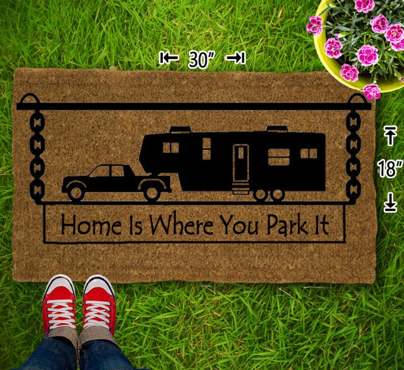 Home is Where You Park It 5th Wheel Coir Doormat 18x30 Etsy