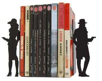 Pair of film noir bookends