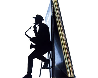 Sujetalibros cuñas de vinilo Jazz saxofonista