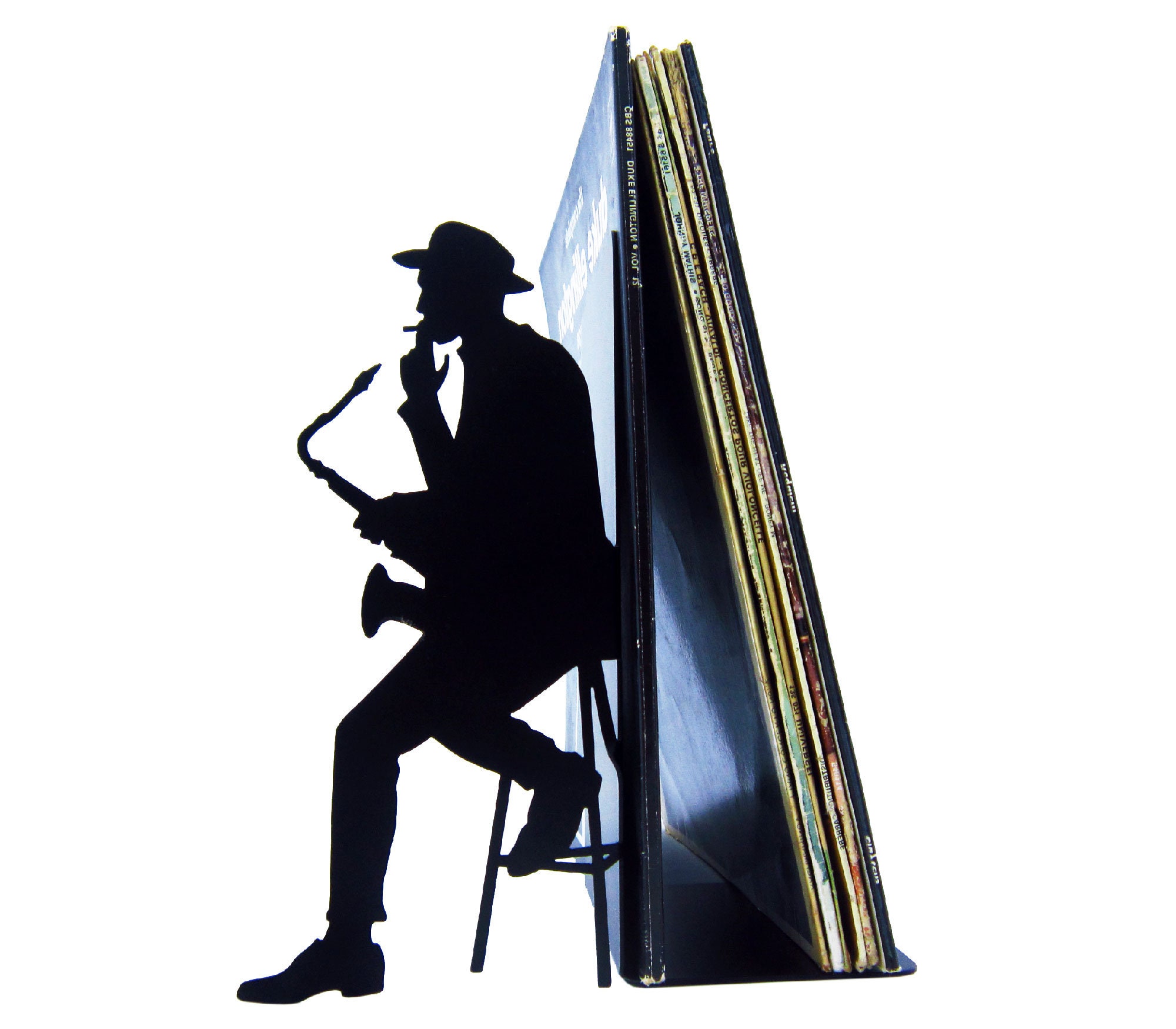 Serre-Livres Cale Vinyles Saxophoniste Jazz