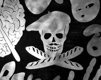 Salvamanteles de acero inoxidable cepillado "Pirata Francés"