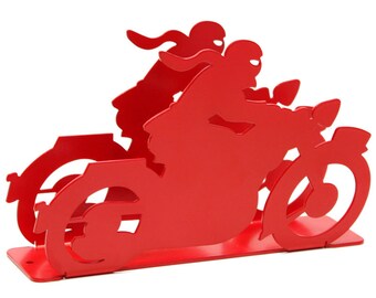 Estante de correo vintage Motocicleta negra o roja