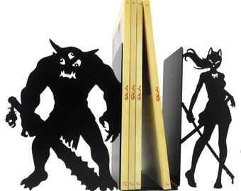 Onimonogatari pair of large metal manga comics bookends