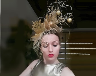 Gold Fascinator - Etsy