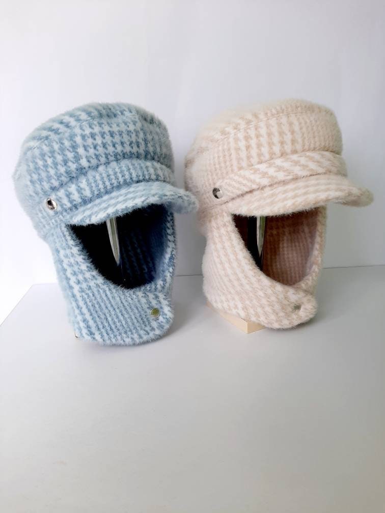 Stylish Ivory Warm Closed Women's Cap, Designer Modern Closed Winter Hat , Everyday Warm Women Cap Readt to Ship Stylish Ivory Warm Closed Women's Cap, Designer Modern Closed Winter Hat , Everyday Warm Women Cap Readt to Ship