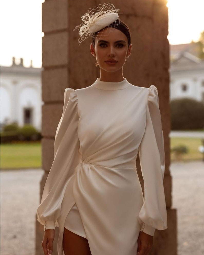 Petit chapeau de bibi en voile de feutre de mariage ivoire, chapeau de mariée élégant de créateur image 6