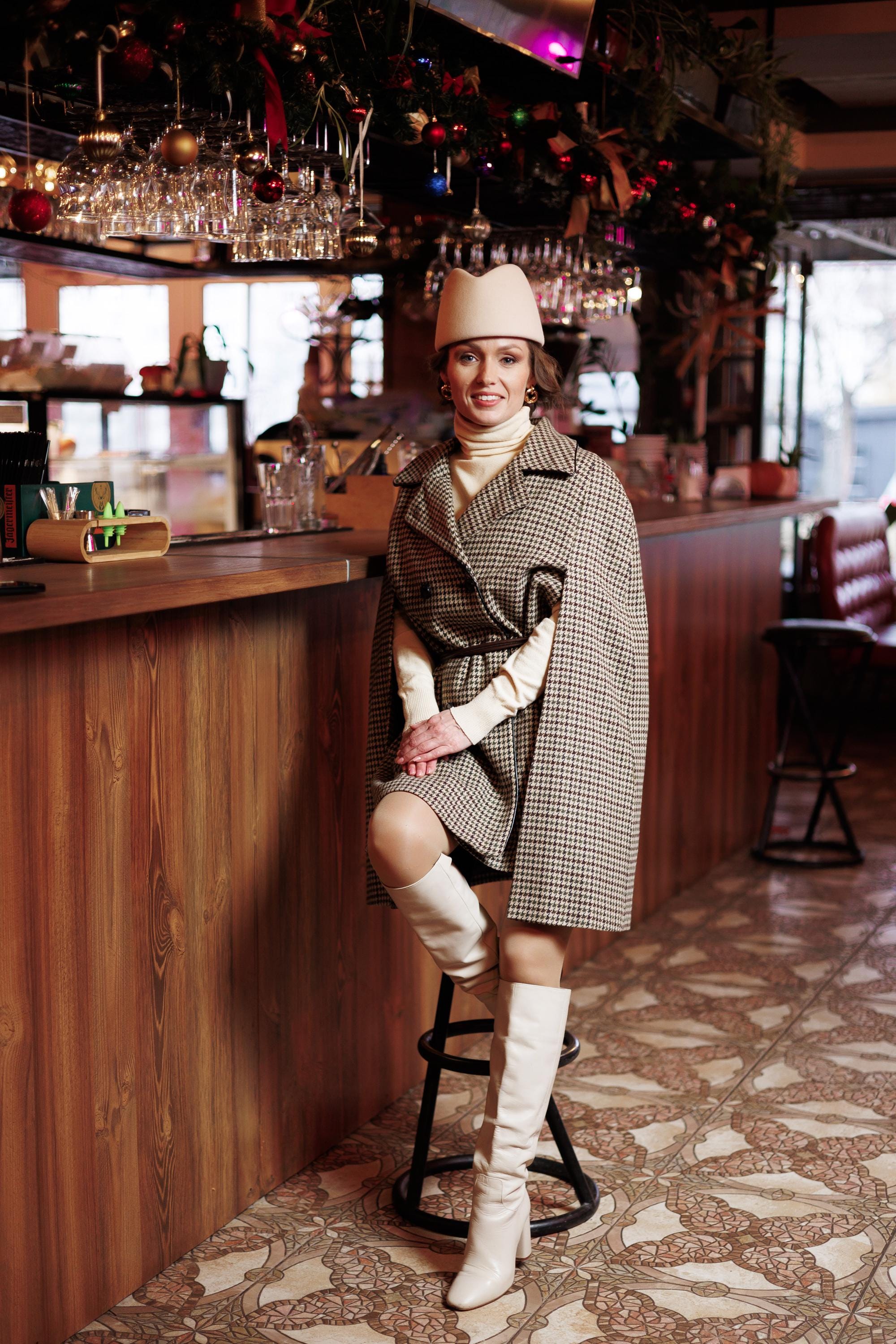 Beige Felt Pillbox Hat: Handmade Couture Casual Headwear
