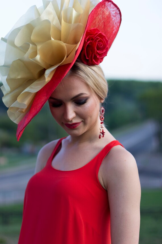 Red Gold Sinamay Kentucky Derby Royal 