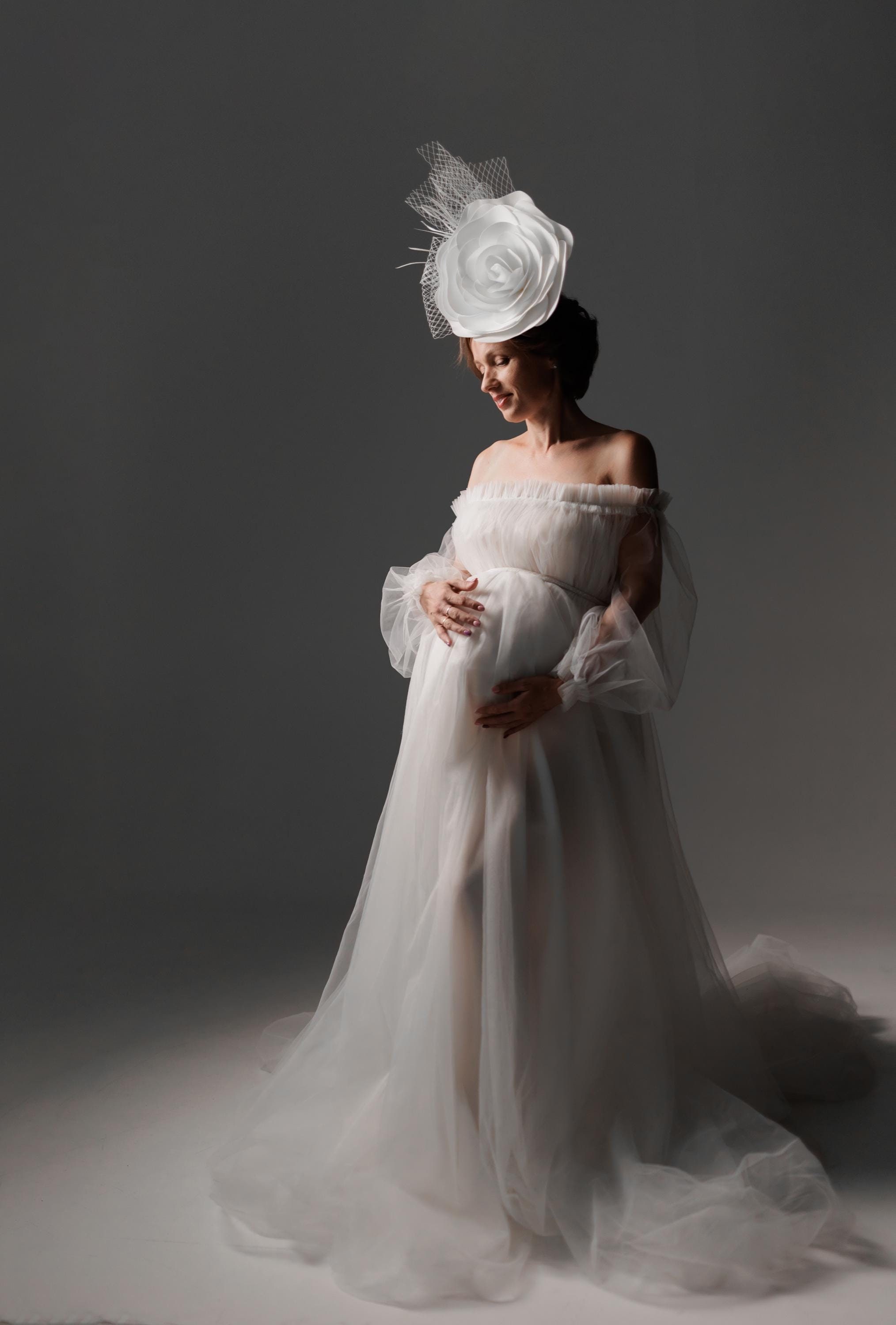 Big Ivory Wedding Veil Flower Fascinator Hat,headpiece for 